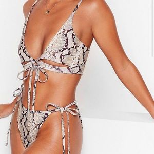 Nasty Gal snakeskin bikini (never worn)